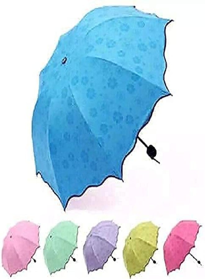 BRIGHTZONE Light And Beautiful Travel Magic Umbrella, Water Contact Gets Pattern Automaticly, Strong, Cute Designs, Folding Umbrella for Rain, Sun 2 Persons Adult Kids & Women - Image 1